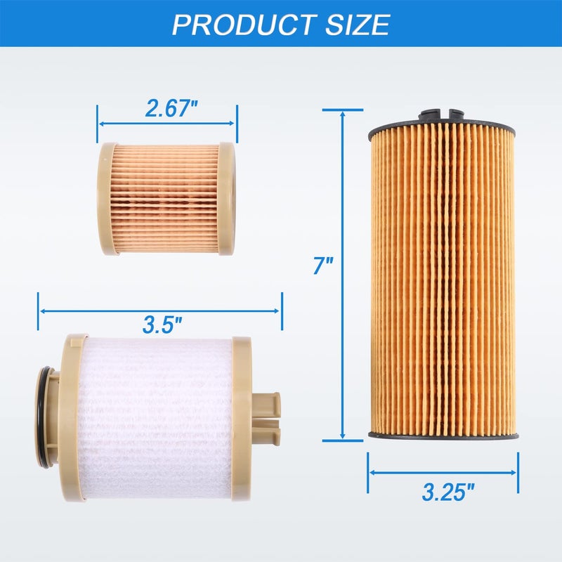 CARMOCAR FD4616 Fuel Filter and FL2016 Oil Filter Replacement for 2003-2007 Ford F250 F350 F450 F550 Super Duty 6.0L 2003-2005 Excursion 6.0L 3C3Z-9N184-CA 3C3Z-6731-AA FD4604 - Image 2